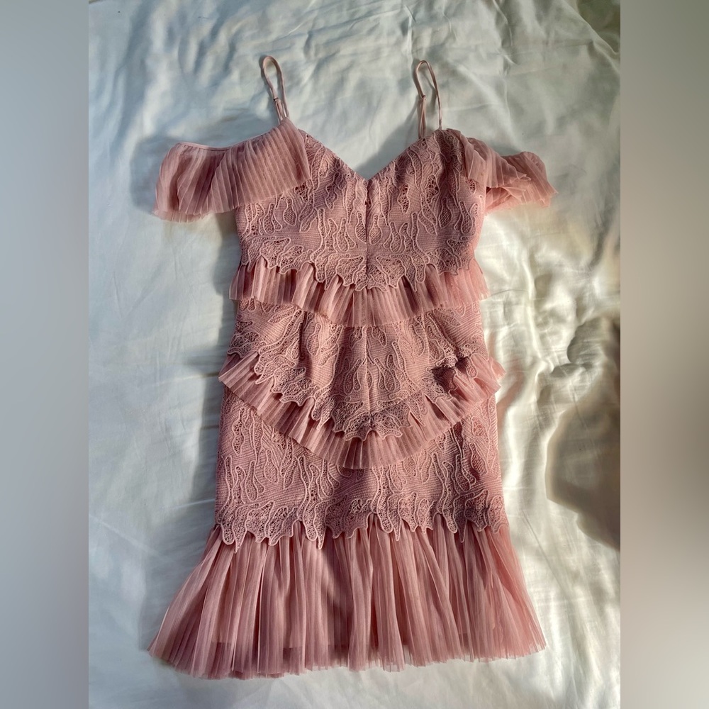 Revolve Bardot Valorie Dress in Dusty Blush/ Pink, size S